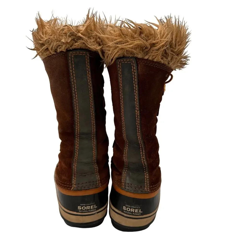 Sorel Women's Brown Joan of Arctic Leather Snow Boots Size 9